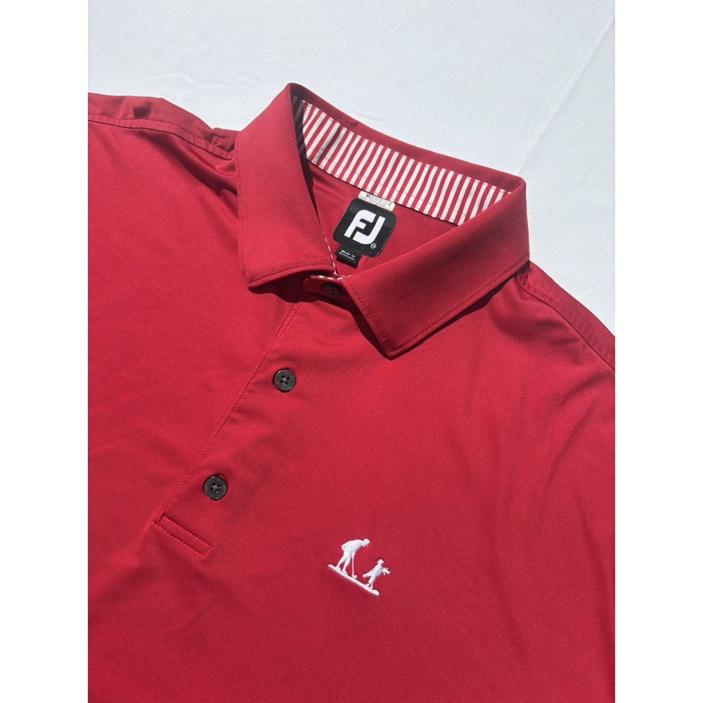 FootJoy Polo Shirt Mens 2XL Performance Golf Casual Red Stretchy